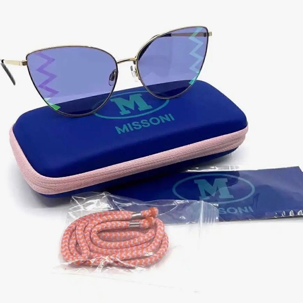 NIB M MISSONI Sunglasses Gold Violet Frame
